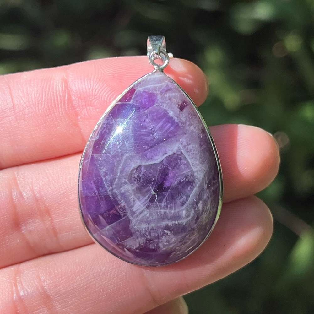 Silver silver plated amethyst pendant 2094